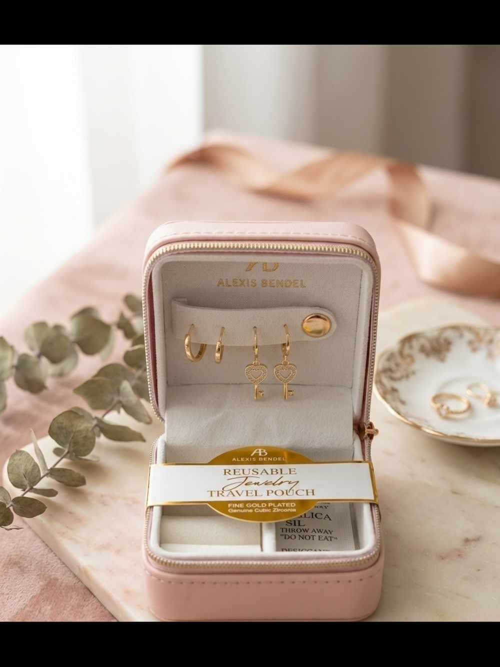 Alexis Bendel Pink Gold-Plated Travel Jewelry Set